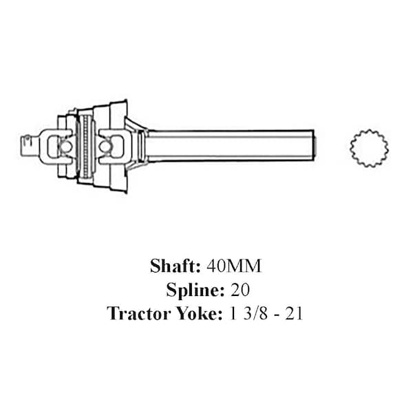 Aftermarket DC30005N Universal Joint w/ Shaft Fits John Deere Fits JD 1470 1460 1360 1350 13 DRF30-0039 - main
